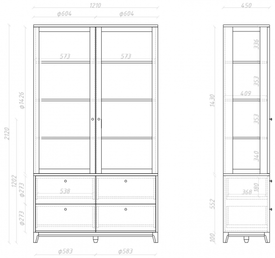 Витрина Case 121X45X212 CM 8