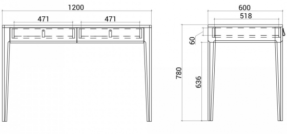 Рабочий стол Case 120X60X78 CM 6