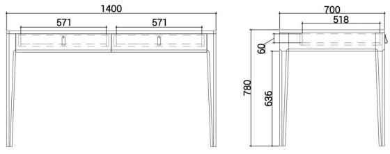 Рабочий стол Case 140X70X78 CM 6