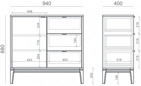 Комод Timeless 94X40X88 CM 5