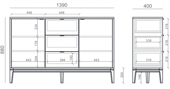 Комод Timeless Factura 139X40X88 CM 7