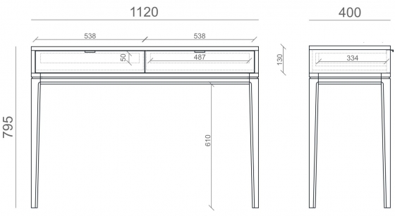 Консольный стол Inspire Timeless 112X40X80 CM 5