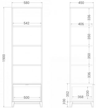 Стеллаж Case 58X45X190 CM