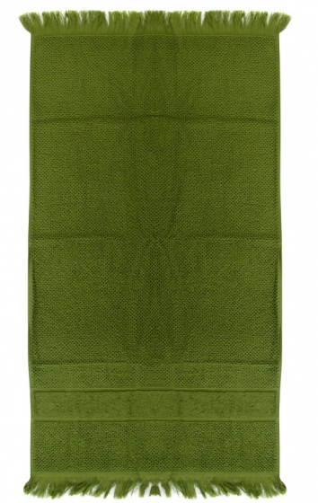 Полотенце для рук с бахромой 50X90 CM оливково-зеленого цвета 1