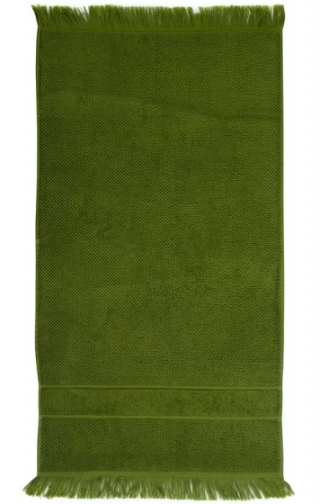 Банное полотенце с бахромой 70X140 CM оливково-зеленого цвета 1