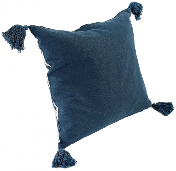 Чехол для подушки с кисточками Traffic 45X45 CM серо-синий 3