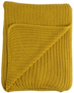 Плед вязаный Essential 130X180 горчичный