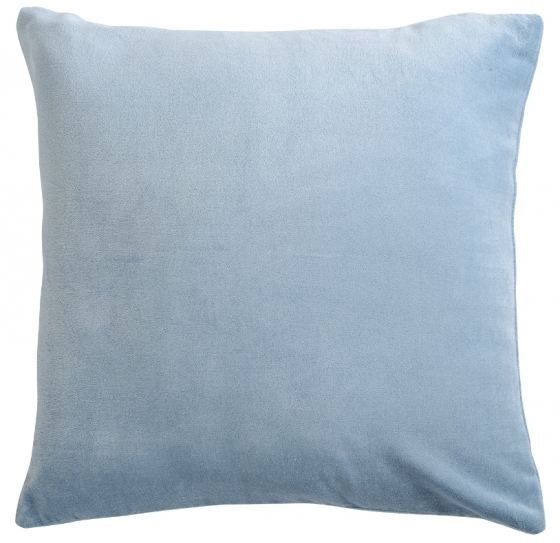 Подушка декоративная из бархата Essential 45X45 CM светло-синего цвета 1
