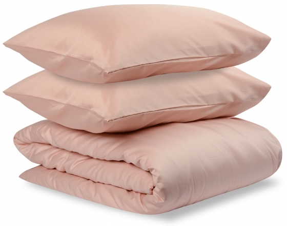 Комплект постельного белья полутораспальный из сатина Essential цвета пыльной розы  1