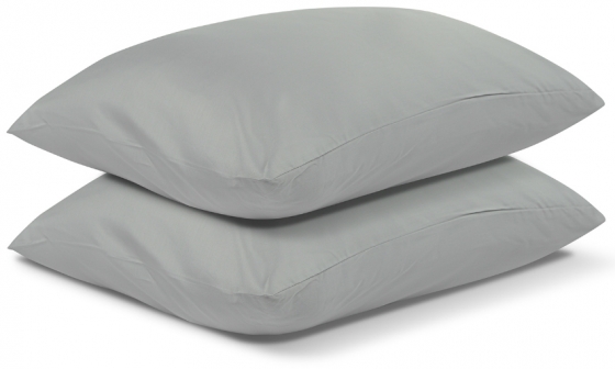 Комплект постельного белья полутораспальный из сатина Essential светло-серого цвета 3