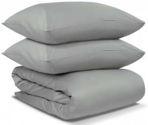 Комплект постельного белья полутораспальный из сатина Essential светло-серого цвета