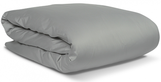 Комплект постельного белья полутораспальный из сатина Essential светло-серого цвета 2