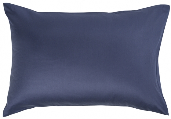 Комплект постельного белья полутораспальный из сатина Essential тёмно-синего цвета 4
