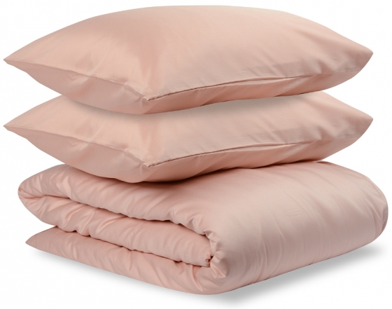 Комплект постельного белья двуспальный из сатина Essential цвета пыльной розы 1