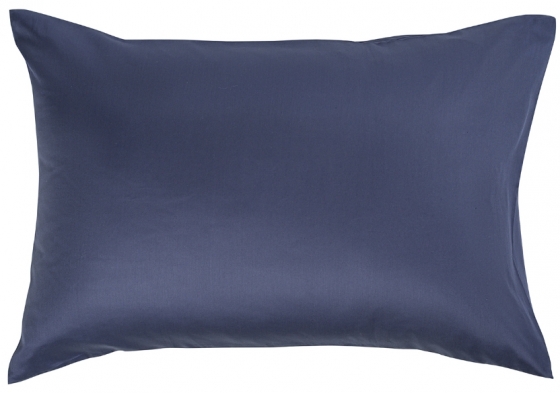 Комплект постельного белья двуспальный из сатина Essential тёмно-синего цвета  4