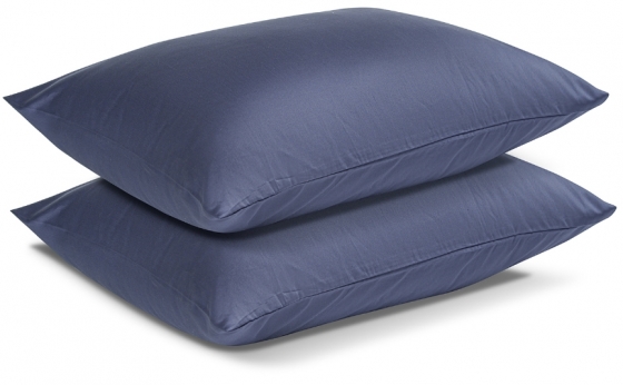 Комплект постельного белья двуспальный из сатина Essential тёмно-синего цвета  3