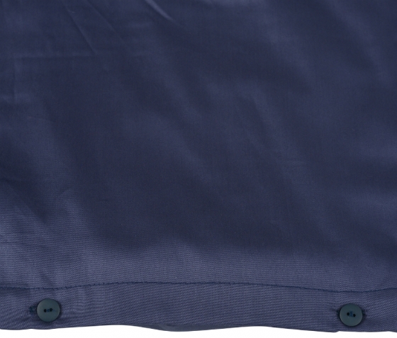 Комплект постельного белья двуспальный из сатина Essential тёмно-синего цвета  5