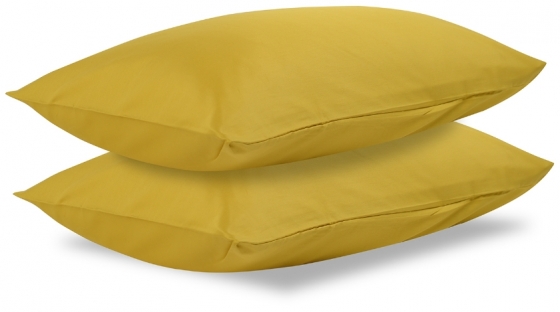 Комплект постельного белья двуспальный из сатина Essential горчичного цвета 2