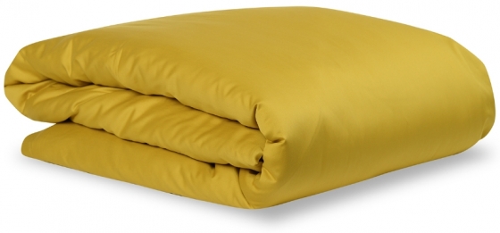 Комплект постельного белья двуспальный из сатина Essential горчичного цвета 3