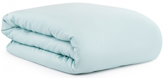Комплект постельного белья двуспальный из сатина Essential  голубого цвета 3