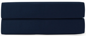 Сатиновая простыня на резинке из египетского хлопка Essential 160X200X28 CM тёмно-синего цвета