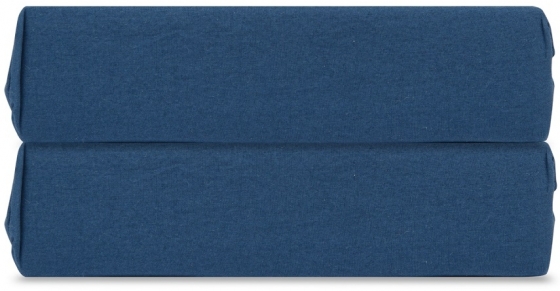 Простыня на резинке из органического стираного хлопка Essential 160X200X35 CM тёмно-синего цвета 1