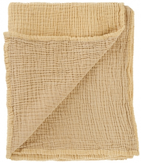 Одеяло из жатого хлопка Essential 90X120 CM горчичного цвета 2