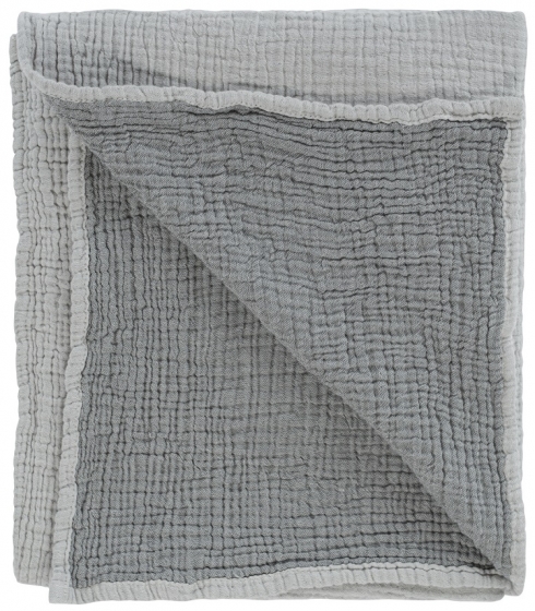 Одеяло из жатого хлопка Essential 90X120 CM серого цвета 2