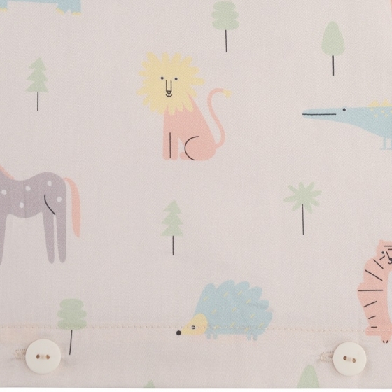 Комплект детского постельного белья из сатина Animalia Tiny World 100X120 CM 8
