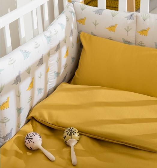 Комплект детского постельного белья из сатина Essential 110X140 CM горчичного цвета 2