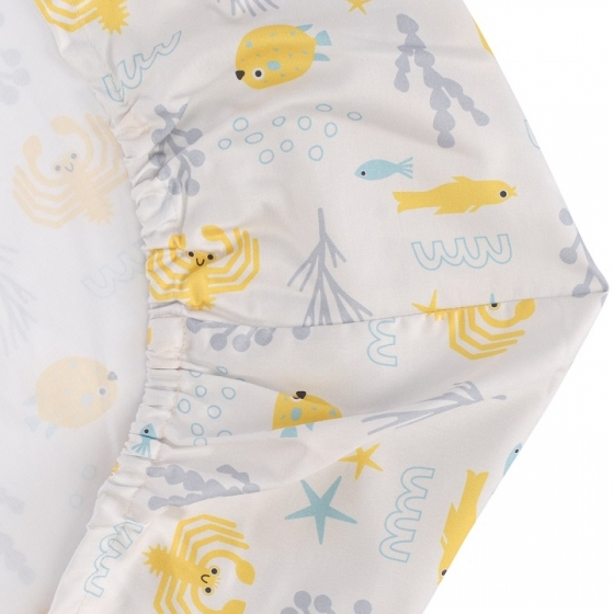 Простыня на резинке из сатина Oceania World Tiny World 60X120X20 CM 7