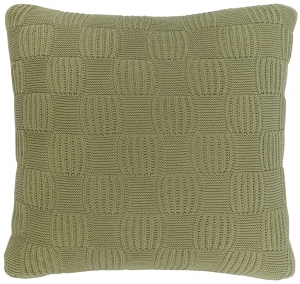 Подушка из хлопка рельефной вязки Essential 45X45 CM травянисто-зеленого цвета