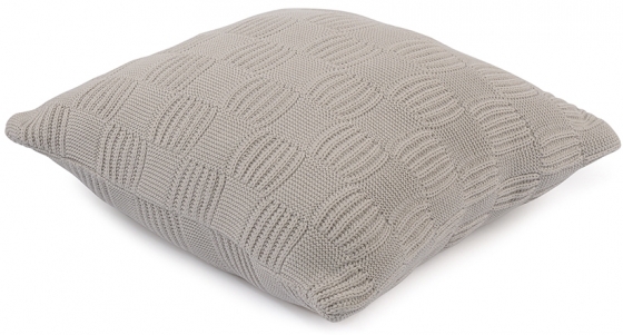Подушка из хлопка рельефной вязки Essential 45X45 CM светло-серого цвета 2