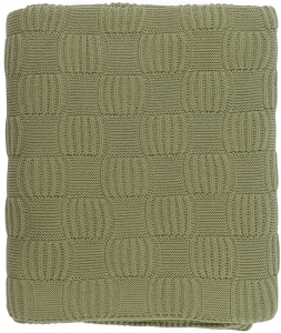 Плед из хлопка рельефной вязки Essential 130X170 CM травянисто-зеленого цвета