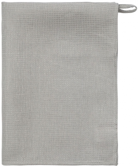 Набор из двух вафельных полотенец изо льна Essential 50X70 CM серого цвета 1