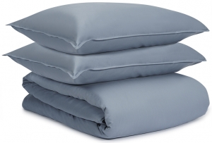 Комплект постельного белья из сатина с брашинг-эффектом Essential 200X220 CM джинсово-синего цвета