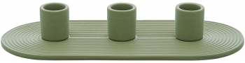 Подсвечник из керамики Essential 24X11X4 CM оливкового цвета