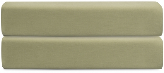 Простыня на резинке из сатина с брашинг-эффектом Essential 160X200X30 CM  цвета шалфея 1