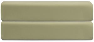 Простыня на резинке из сатина с брашинг-эффектом Essential 180X200X30 CM цвета шалфея