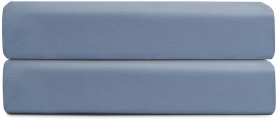 Простыня на резинке из сатина с брашинг-эффектом Essential 160X200X30 CM джинсово-синего цвета 1