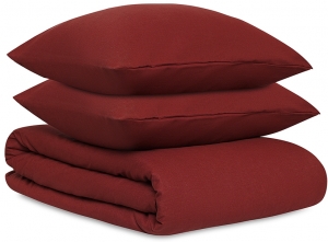 Комплект постельного белья изо льна и хлопка цвета копченой паприки из коллекции essential, 150х200 см
