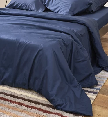 Комплект постельного белья из сатина Essential 200X220 CM тёмно-синего цвета 6