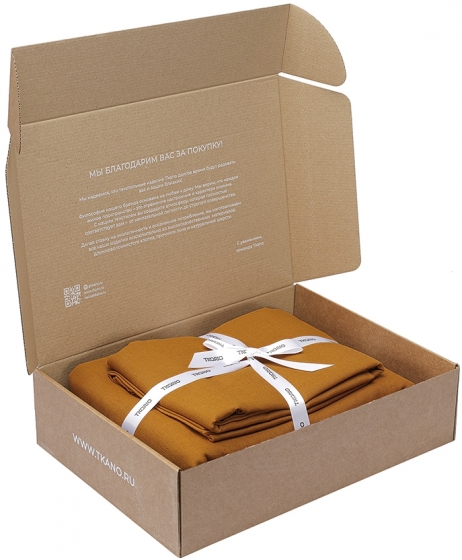 Комплект постельного белья и льна и хлопка Essential 200X220 CM цвета карри 4