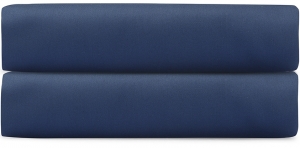 Простыня на резинке из сатина Essential 180X200X30 CM тёмно-синего цвета