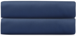 Простыня на резинке из сатина Essential 200X200X30 CM синего цвета