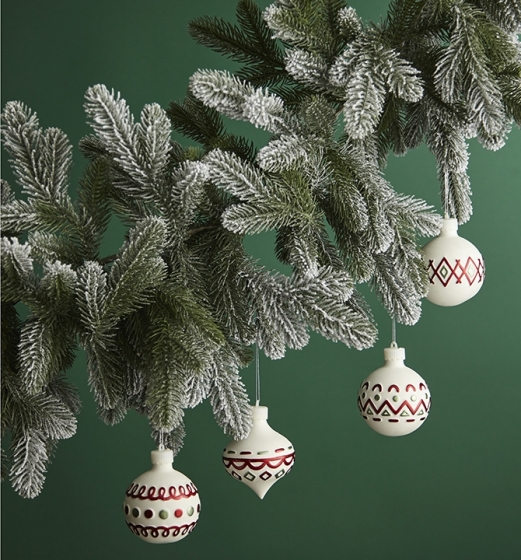 Набор из четырёх ёлочных украшений с подсветкой Festive Embroidey 8 CM 3