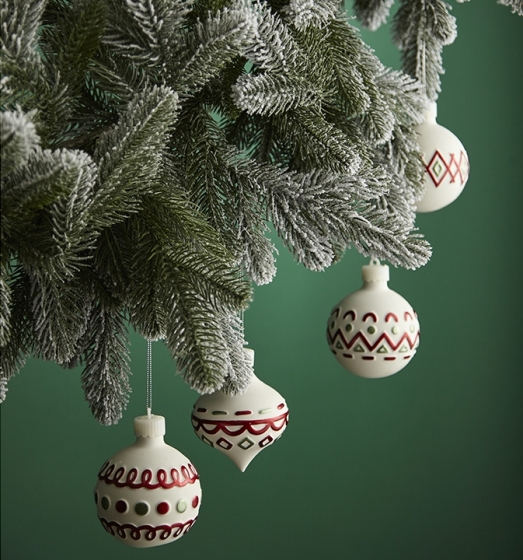 Набор из четырёх ёлочных украшений с подсветкой Festive Embroidey 8 CM 2