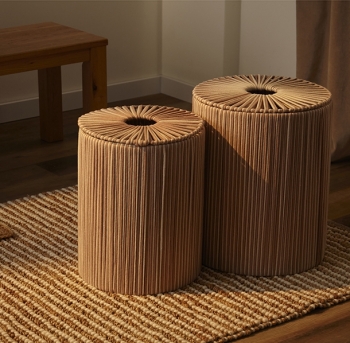 Корзина плетеная Dholak Beige Ethnic 40X40X50 CM
