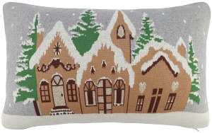Подушка вязаная с новогодним рисунком Christmas Village 40X60 CM