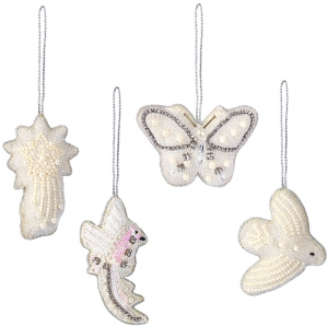 Набор из четырёх ёлочных украшений Christmas Pearls 10 CM